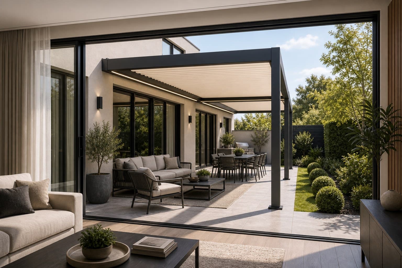 Long Patio Cover Indoor-outdoor transition