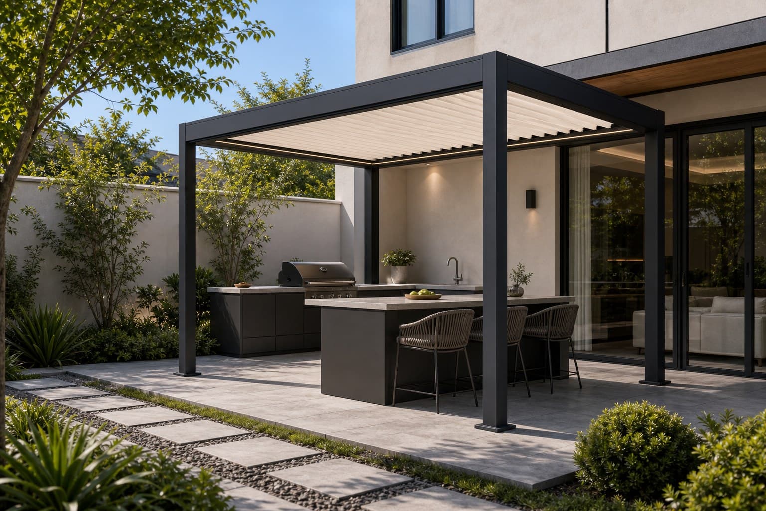 Starter Outdoor Kitchen Daytime wide view