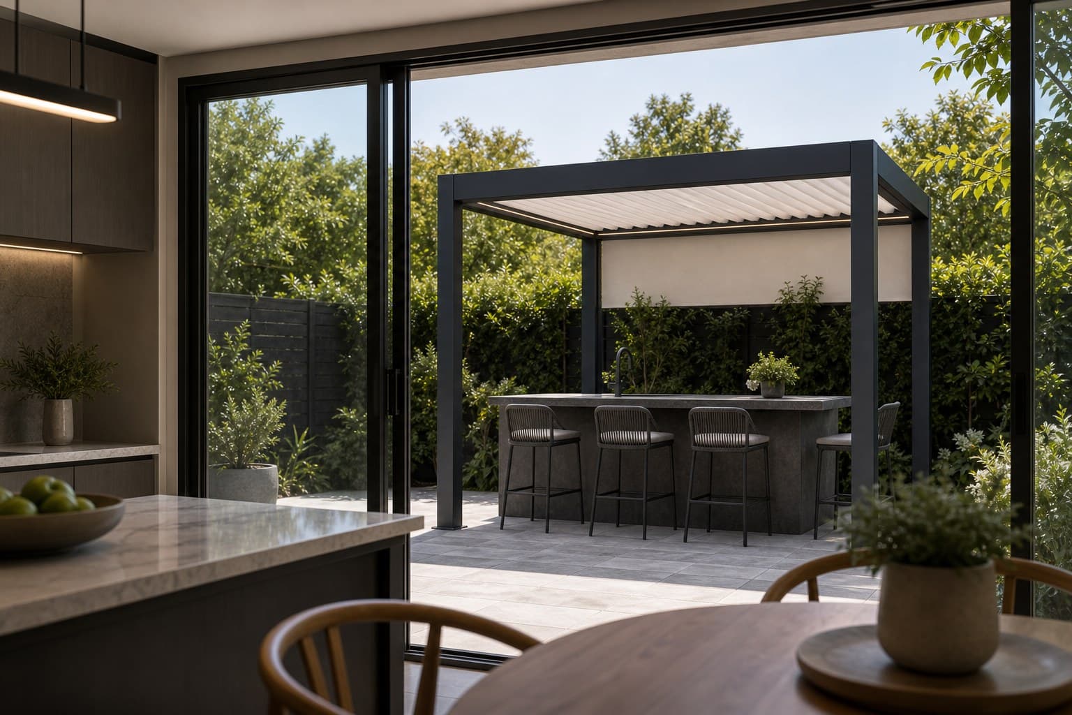 Starter Outdoor Kitchen Indoor-outdoor transition