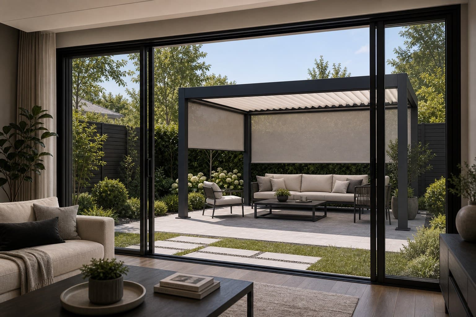 Backyard Privacy Lounge Indoor-outdoor transition