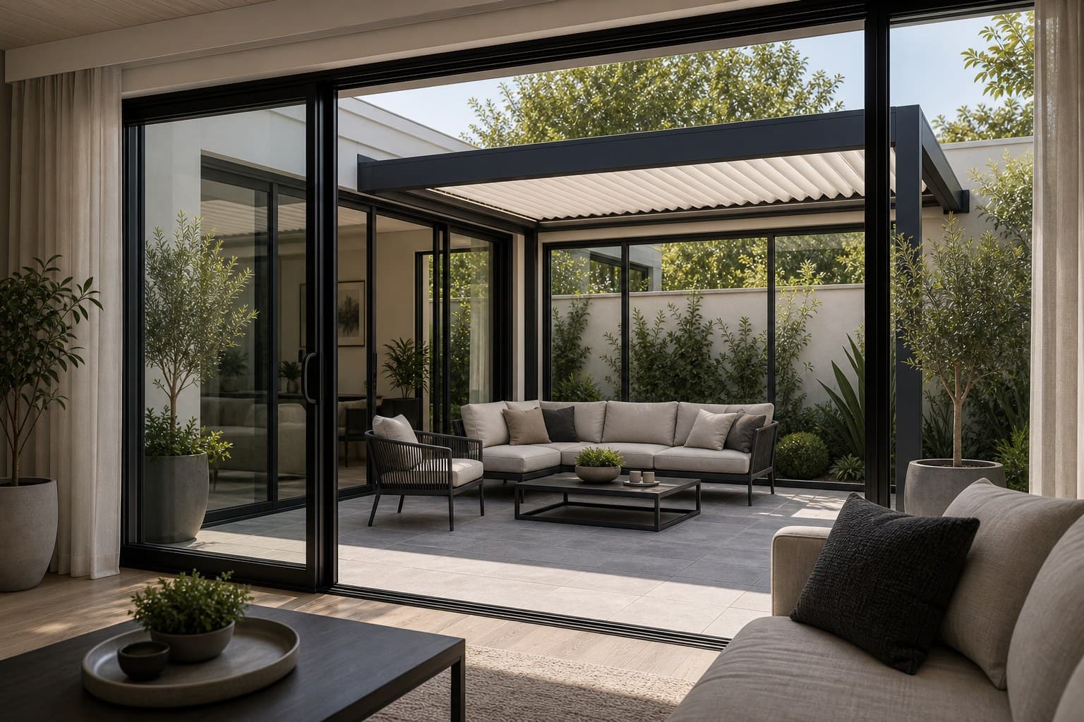 Courtyard Outdoor Room Indoor-outdoor transition