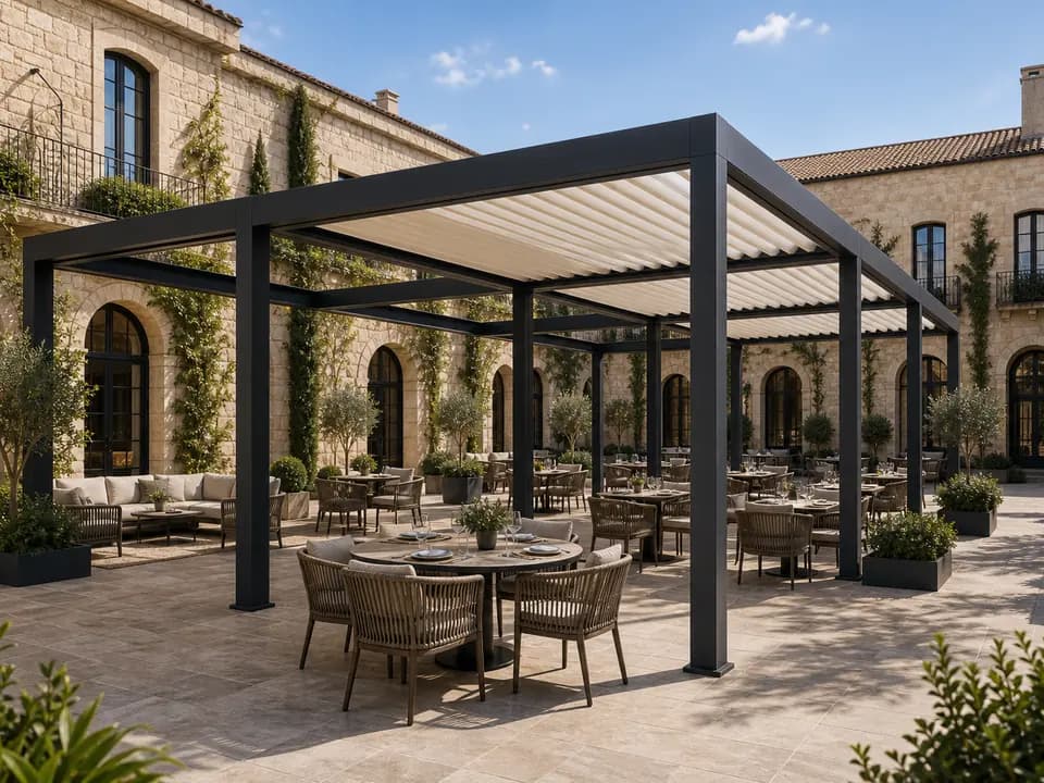Hotel Pergola Systems outdoor living guide